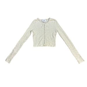 Yllw The Label Lightweight Cropped Cardigan White Size Medium‎